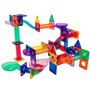 PICASSO-TILES Marble Run Magnetic Tiles for Kids – 100PCS STEM Educational Construction Building Blocks Race Track Creative Learning Toy Set - 1 of 4