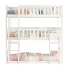 YOOCOZZ Twin Size Triple Rubber Wood Bunk Bed with Ladders and Guardrails - 3 of 4