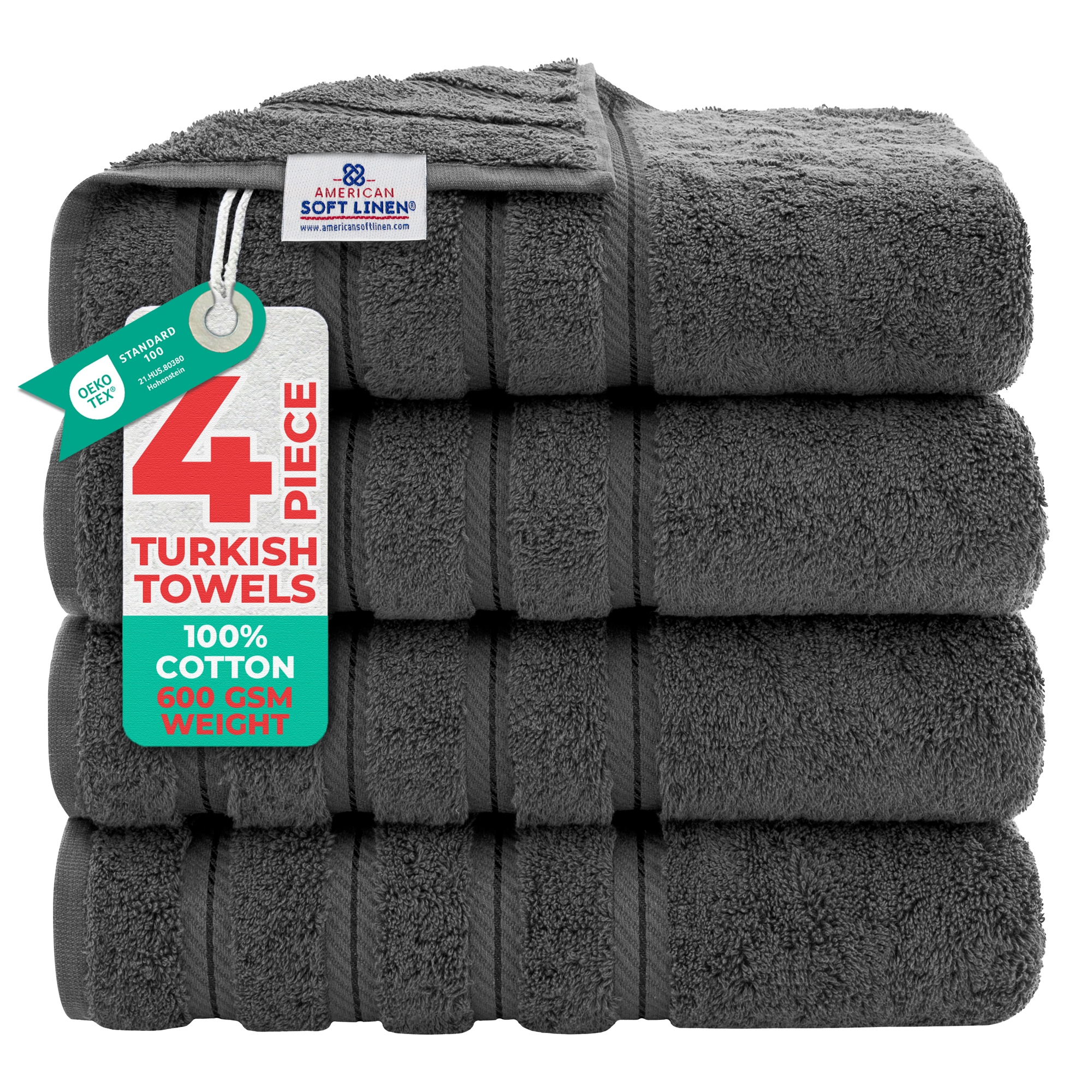 Soft Linen 4 Pack Bath Towel Set