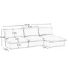 NicBex Couches for Living Room L-Shaped 3 Seater Deep Seat Armless Sofa Free Combination Corduroy Upholstered Slipcovered Sofa with Ottoman, Cream - 2 of 4