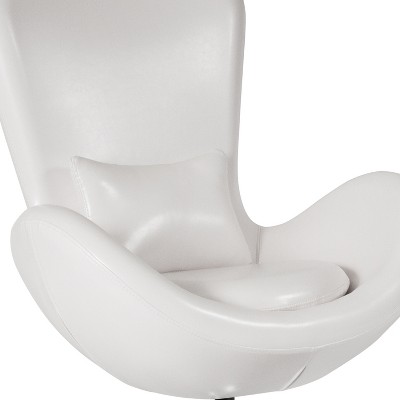 31" White LeatherSoft High Back Swivel Reception Chair
