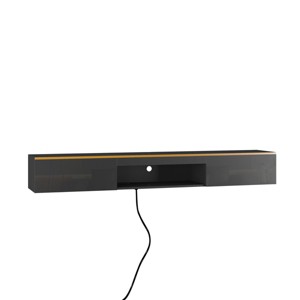 Syemin TV Stands and Consoles 69 Inch Floating TV Stand for 55 to 65 Inch TVs Suits Spacious Rooms Creates Airy Look, Black, 75.2"*17.13"*5.51" - 1 of 4