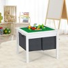 Tangkula 2-in-1 Kids Double-sided Activity Building Block Table w/ Storage Drawers White - 3 of 4