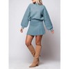 Imily Bela Womens Mock Neck Ribbed Sweaters Mini Skirt Fall Winter 2 Piece Skirt Sets Two Piece Outfits - 3 of 4