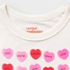 Toddler 2pk Adaptive Short Sleeve Candy Heart/Love Graphic T-Shirt - Cat & Jack™ Charcoal Gray/White - 3 of 3