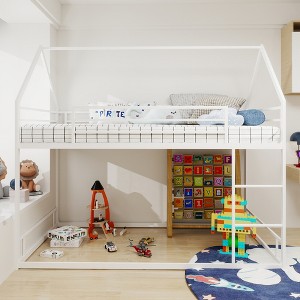 Twin Over Twin Bunk Bed with Safety Guardrail for Bedroom - 1 of 4