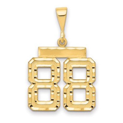 Black Bow Jewelry 14K Yellow Gold, Varsity Collection, Medium D/C Pendant Number 88