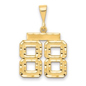 Black Bow Jewelry 14K Yellow Gold, Varsity Collection, Medium D/C Pendant Number 88 - 1 of 4