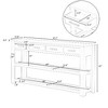 PAGED Vintage Console Table with 4 Drawers and 2 Shelves, Wood Entryway Table with Aluminum Handles, Minimalist Narrow Entryway Sofa Table - 2 of 4