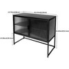 Contemporary Display Cabinet, 2-Tier Freestanding Storage Unit with Glass Doors & Metal Frame, Kitchen Buffet Sideboard for Living Spaces - 2 of 4