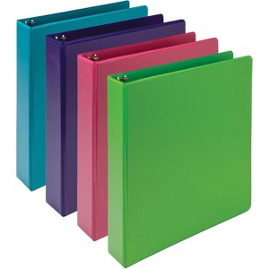 Samsill Plant-Based 1.5 Inch Durable Round Ring, Made in USA, View Binder, Eco-Friendly, USDA Certified Biobased, 4 Pack, Fashion Assortment - 1 of 4