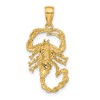Black Bow Jewelry 14k Yellow Gold Textured Scorpion Pendant - 3 of 4