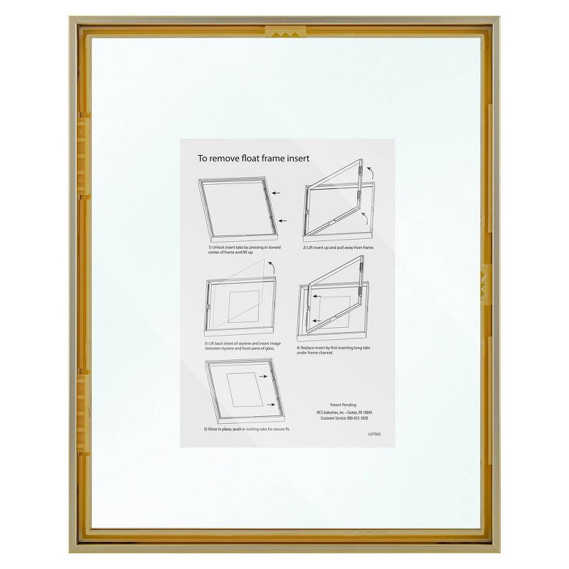 8&#34; x 10&#34; Float Thin Metal Gallery Frame Gold - Threshold&#8482;, 5 of 8