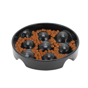 Unique Bargains Ceramic Slow Feeder Dog Bowls 1 Pc - 1 of 4