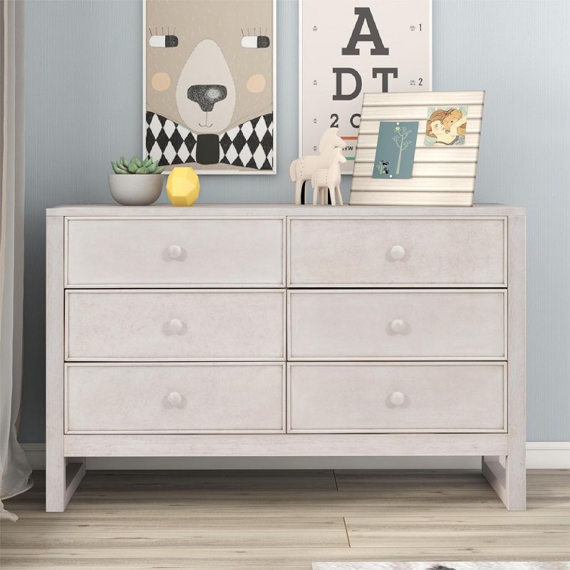 Rustic Wooden Dresser With 6 Drawers, Storage Cabinet For Bedroom RE- ModernLuxe, 2 of 11
