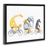 Stupell Industries Savanna Animals Riding Bikes Bicycles Yellow Accent Floating Frame Canvas Art - 2 of 4