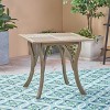 Okak 31.5" Outdoor Dining Table Side Tables with Acacia Wood Frame Portable Patio End Table Outdoor&Indoor for Garden Balcony Yard, Gray - 2 of 4
