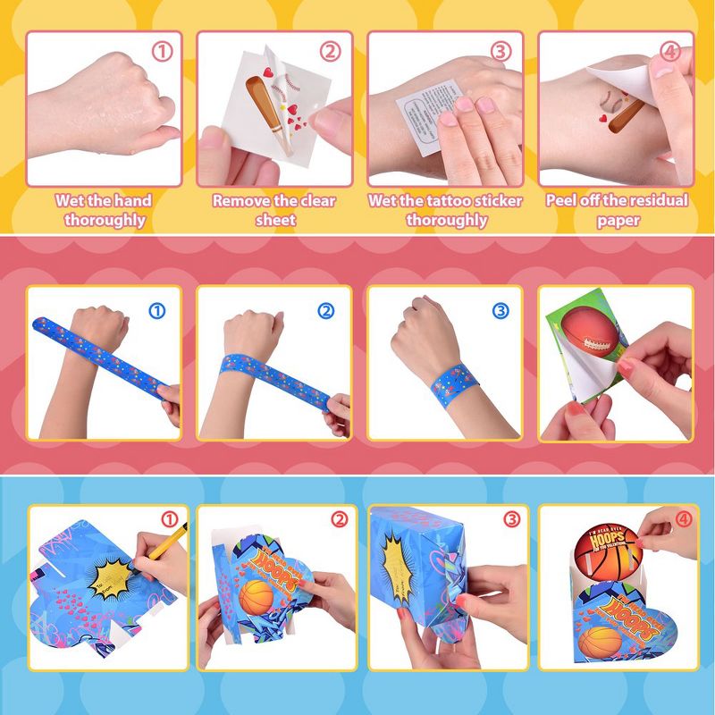 Fun Little Toys Valentine's Day Sports Themed Slap Bracelate Sticker Set, 2 of 8
