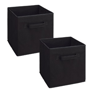 ClosetMaid Cubicals Fabric Drawer, Open Storage Bin for Home Organization, 11" H X 10.5" W X 10.5" D, Black (2 Pack) - 1 of 4