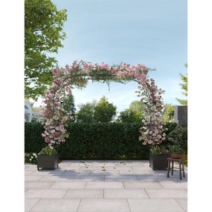 Metal Garden Arch, Wedding & Event Decoration, Garden Trellis for Climbing Plants, Balloon Decor Garden Arch Arbor, Raised Planter Box - 1 of 4