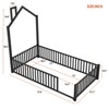 Metal House Platform Bed with Guardrail and Chimney - 4 of 4
