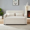 DOMETOUR Modern Linen Loveseat Sofa for Living Room Bedroom, Convertible Sleeper Bed Double-Seater Sofa with 2 Lumbar Pillows - 4 of 4