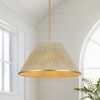 LNC Rubropaha 1-Light 20.5" Mid-Century Modern Come Pendant LIGHTS, Gold with Jute Rope - 2 of 4