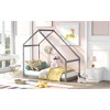 Twin Size Wooden House Bed with Roof and Sturdy Pine Frame - 3 of 4