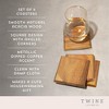 Twine Metallic Dipped Wood Coasters for Coffee Table, Unique Decor Drink Coasters with Copper Accents, Housewarming Gift Home Decor Coaster Set of 4 - 2 of 4