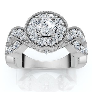 Pompeii3 1Ct TW Wendy Diamond Engagement Ring 10k Gold Lab Created - 1 of 4