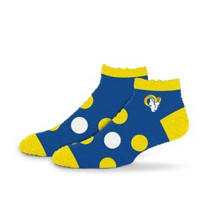 NFL Los Angeles Rams Big Dot Sleep Socks: Polka Dot Knit Ankle Apparel - 1 of 3