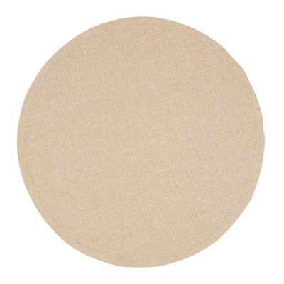 Natural Cotton Round Embroidered Snowflakes Placemats, Set of 4