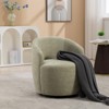 TiramisuBest Teddy Fabric Swivel Accent Armchair Barrel Chair Black Metal Ring Base Ergonomic Upholstered - 2 of 4
