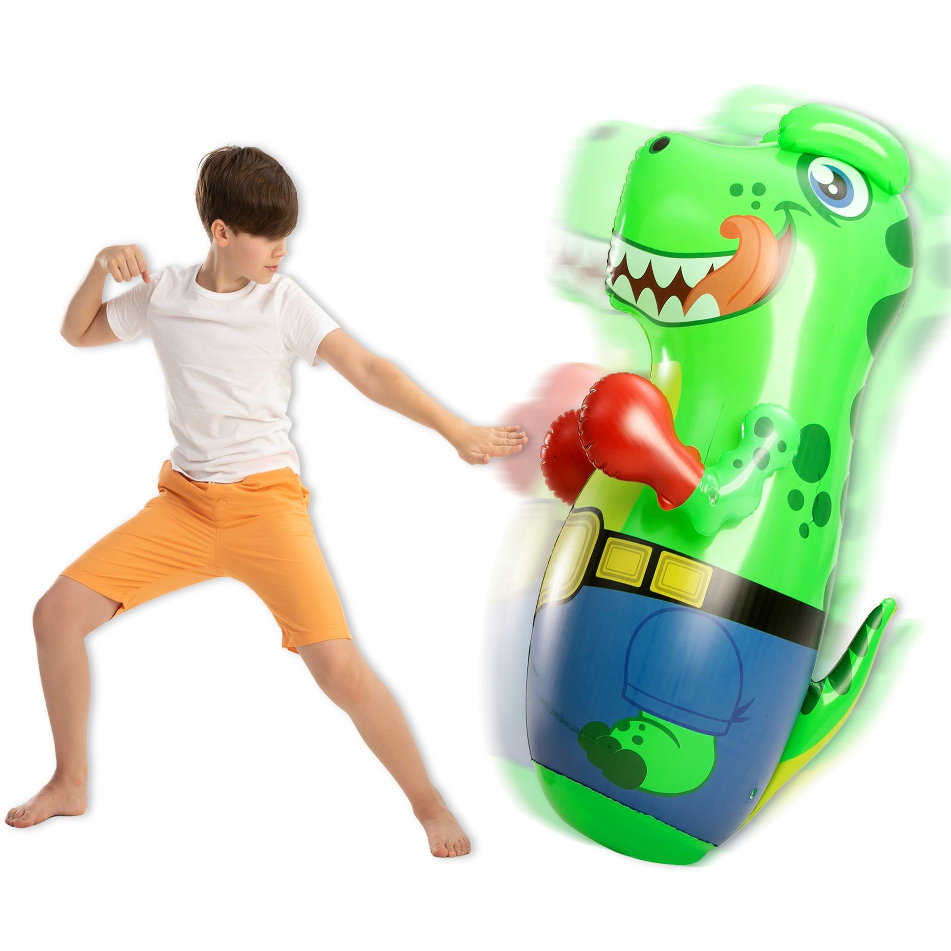Joyfy T-Rex Dinosaur Inflatable Punching Bag for Kids Toddler 47" Blow Up Bopper Bouncing-Back Indoor Outdoor Sport Toys Boy Girl Xmas Birthday Gifts