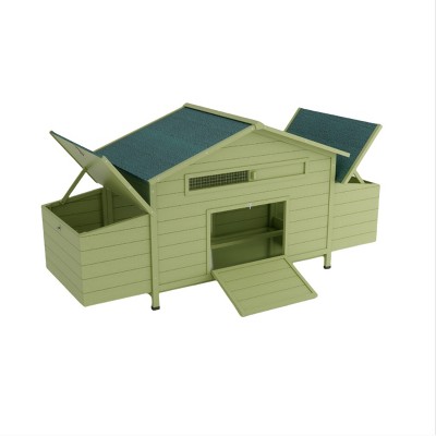 Wooden Chicken Coop Outdoor, Hen House Poultry House with Nesting Boxes, Asphalt Roof Chicken Cage with Openable Roof, Rabbit Hutch for Small Animals