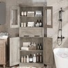 Tall Bathroom Storage Cabinet with 2 Barn Doors and 1 Drawer Adjustable Shelf, Freestanding Floor Pantry Cabinet for Kitchen, Living Room - 2 of 4