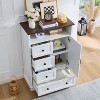 Farmhouse 4 - Drawers Dresser Organizer, Rustic Tall Chest of Drawers for Bedroom - 3 of 4