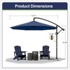 Maggift 9.5ft Large Patio Umbrella, Umbrella Outdoor Patio with Stand, Patio Table Umbrella, Market Umbrella for Pool Lawn Garden, Blue, 181.1" - 3 of 4