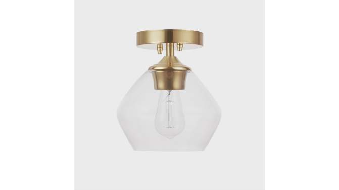 Harrow 1-Light Semi-Flush Mount Ceiling Lighting with Clear Glass Shade - Globe Electric, 2 of 10, play video