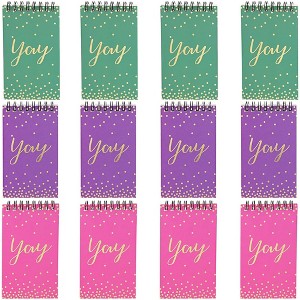 Paper Junkie 12-Pack Gold Foil Yay Confetti Spiral Lined Notebooks Journals (5.3 x 3 in, 50 Sheets, 3 Colors) - 1 of 4