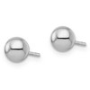 Black Bow Jewelry 6mm Hollow Ball Post Earrings in Rhodium Plated Sterling Silver - 2 of 4