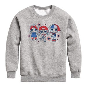 Boys' - LOL Surprise! - LOL Red Blue Stars Graphic Long Sleeve Fleece Sweatshirt - 1 of 4