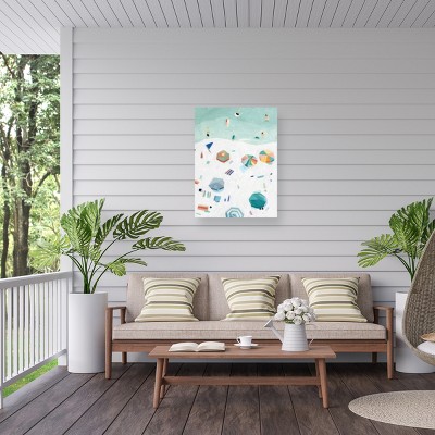 Emma Scarvey Beach Vista II 35x47 White and Blue Canvas Print