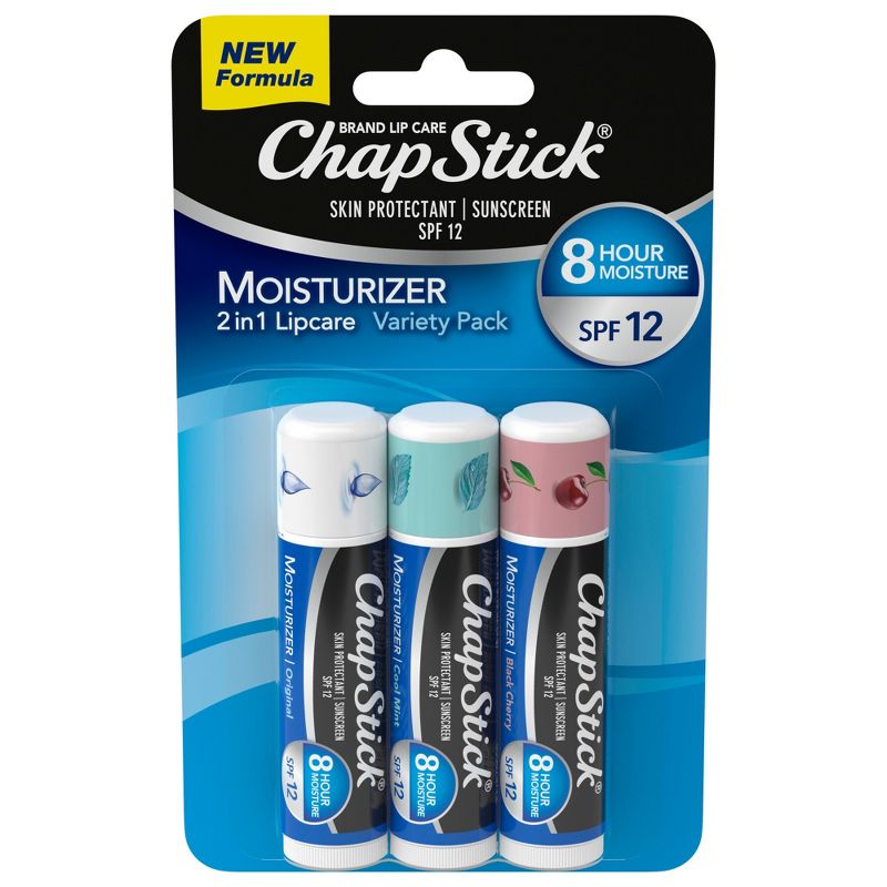 Chapstick Moisturizer Lip Balm Variety Pack SPF 12 - 3ct, 1 of 11