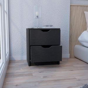 TIRAMISUBEST 2 Drawers Nightstand - Black Mobile File Cabinet - 1 of 4