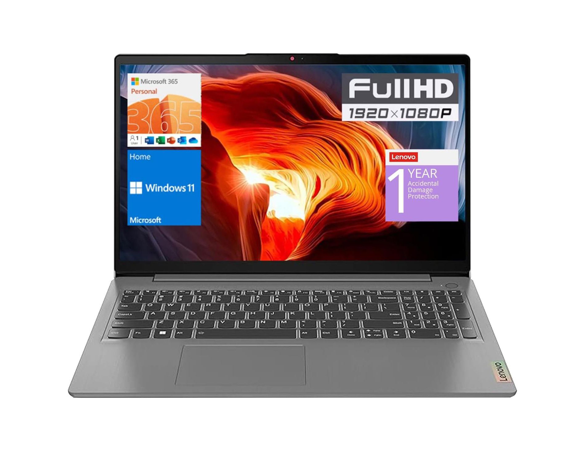 Lenovo IdeaPad 1 15IJL7, 15.6" FHD, Pentium N6000, UHD, 12GB DDR4, 128GB eMMC+512GB SSD, Wi-Fi 6, Win 11 Home, Grey
