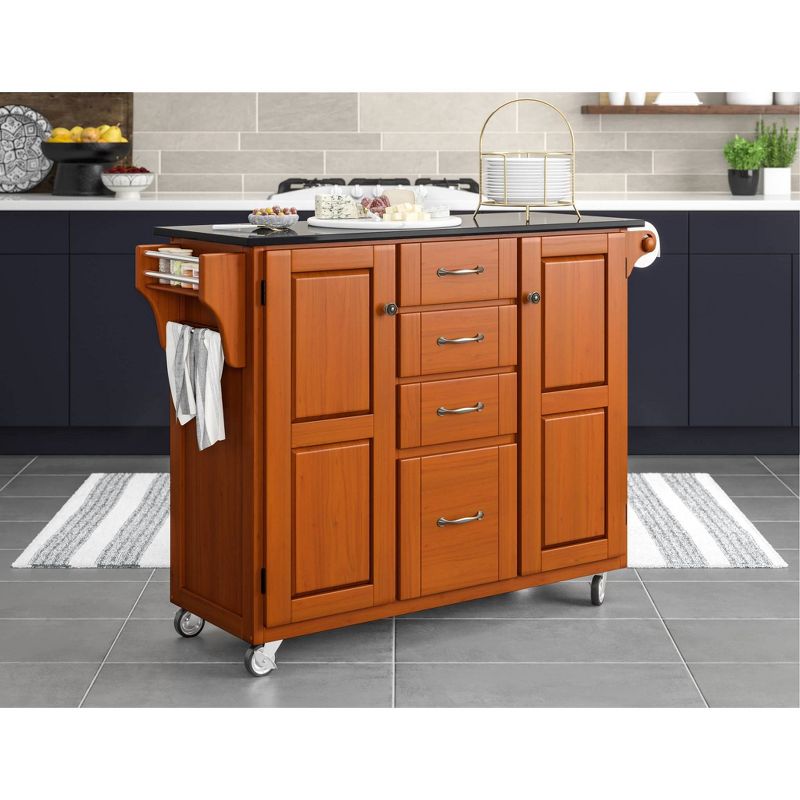4 Drawer Kitchen Carts And Islands with Granite Top Brown - Home Styles, 4 of 12