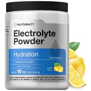 Horbäach Electrolytes Powder | 16 oz | 130 Servings | Lemon Flavor - 1 of 4