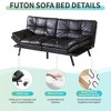 Vipbear Futon Sofa Bed 71" Convertible Memory Foam Futon Couch Bed Modern Loveseat Sleeper with Adjustable Backrests Armrests, Blue/Drak Gray - 4 of 4