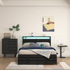 QingMoon Queen Size Bed Frame with Storage Headboard and 8 Drawers, Metal Platform Bed with Charging Station, Stable and Solid, Noise-Free - 3 of 4
